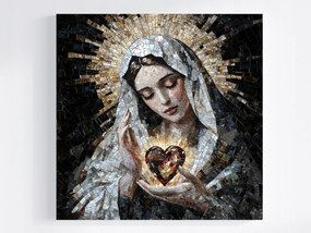 Vászonkép Canvas Vallás Mozaik Szűz Mária 80x80