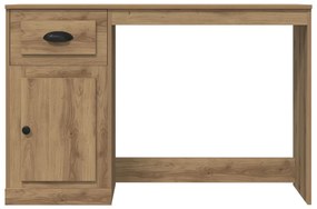 vidaXL Asztal tárolóval, Mesterséges tölgy, 50x115x75 cm, Mérnöki fa