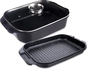 Gránit Serpenyő Fedővel 3AZ1BEN Grillserpenyő Indukciós