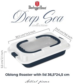 BerlingerHaus tapadásmentes tepsi fedővel 36 cm matt kék