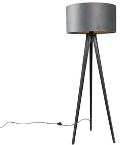 Állólámpa állvány fekete szürke árnyékolóval 50 cm - Tripod Classic