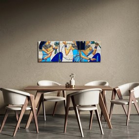 Kép - egyiptomi festmények (órával) (90x30 cm)