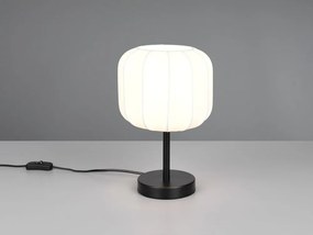 Fehér-matt fekete fém asztali lámpa textil búrával (magasság 30 cm) Madleine – Reality