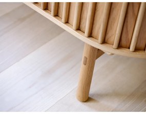 Natúr színű TV-állvány tölgyfa dekorral 160x48 cm Carno – Unique Furniture