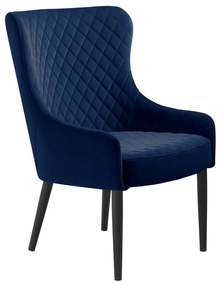 Ottowa fotel, kék bársony
