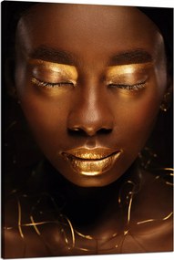 Vászonkép Nő Arc Arany Elemek 80x120 cm Ideális ajándék