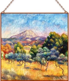 Renoir-Montagne Sainte-Victoire üvegkép, falikép