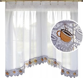 Konyhai Függöny Fátyol Kávé 200x100 cm