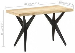 tömör mangófa étkezőasztal 120 x 60 x 76 cm