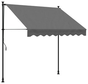 antracit szövet és acél feltekerhető napellenző 200 x 150 cm