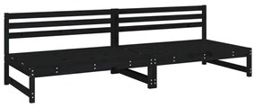 2 db fekete kerti tömör fenyőfa középső kanapé 120 x 80 cm