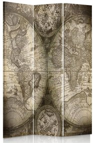 Gario Paraván Antik világtérkép Méret: 110 x 170 cm, Kivitelezés: Klasszikus paraván
