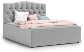 RIVA Kárpitozott ágy 160x200 cm Világos szürke