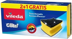 Súrolószivacs, 2+1 db, antibakteriális, VILEDA Glitzi, sárga (KHTV70)