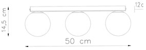 Fekete mennyezeti lámpa üveg búrával ø 12 cm Umerta – Nice Lamps