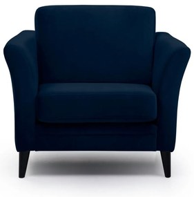 Sötétkék bársony fotel Eden – Scandic