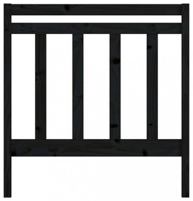 fekete tömör fenyőfa ágy fejtámla 95 x 4 x 100 cm