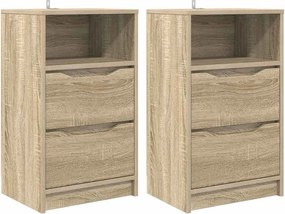 vidaXL Éjjeliszekrények 2 pcs Sonoma tölgy 40 x 30 x 467 cm Faanyag
