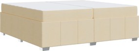 vidaXL Ágykeret matracmal Krém 200 x 200 cm szövet