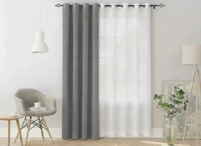 Világosszürke OXFORD függöny 140x270 cm Felfüggesztés: Hullámos sínszalag