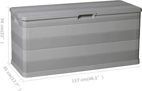 Szürke Kerti Tárolóláda 117 X 45 X 56 Cm