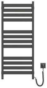 Fürdőszobai létra típusú törölközőszárító termosztáttal LARGO 541W/230V 120,6 cm IP44 fekete jobb oldali