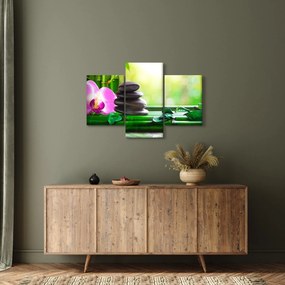 Kép a masszázs kövek és orchideák a vízen (90x60 cm)