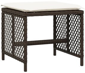 11 részes barna polyrattan kerti ülőgarnitúra párnákkal