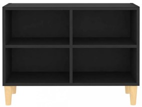 fekete TV-szekrény tömör falábakkal 69,5 x 30 x 50 cm