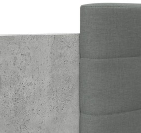 betonszürke szövet ágykeret fejtámlával 75 x 190 cm
