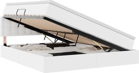 vidaXL Ágy tárolóval és matraccal Tiszta Fehér 180 x 200 cm Műbőr