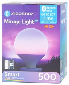 LED RGBW Dimmelhető izzó MESH G120 E27/4,9W/230V 2700-6500K + távirányító - Aigostar