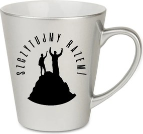 Bögre Latte Gyöngyház Ezüst HegyimádókNAK Csúcsoljunk Együtt! Mintakeverék