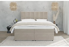 Bézs ágyneműtartós boxspring ágy 200x200 cm Flip – Ropez