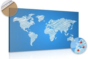 Parafa kép csíkozott világ térkép kék háttéren