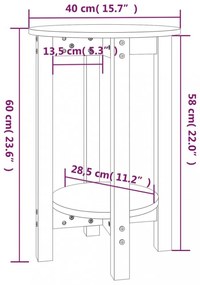 fekete tömör fenyőfa dohányzóasztal Ø 40 x 60 cm