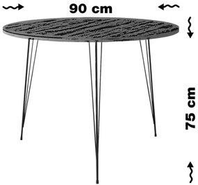 Étkezőasztal SANDALF 75x90 cm bézs/fekete