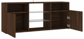 barna tölgy színű LED-es TV-szekrény 120x30x50 cm