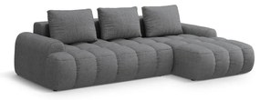 Szürke kinyitható-tárolóhelyes sarokkanapé (jobb oldali-heverő résszel) Linz – Cosmopolitan Design