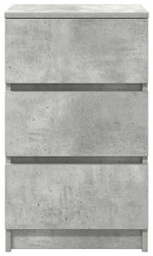 2 db betonszürke éjjeliszekrények 3 fiókkal 39x35x65 cm