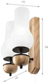 Brilagi - LED Fali lámpa COTTAGE 2xE14/40W/230V tölgy/fehér