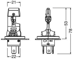 SZETT 2 db LED autóizzó NIGHT BREAKER SPEED H4 P43T/14W/12V 6000K - Osram