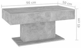 betonszürke szerelt fa dohányzóasztal 96 x 50 x 45 cm