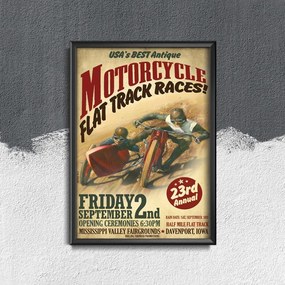 Retro poszterek Retro poszterek Lapos pálya motorkerékpár verseny