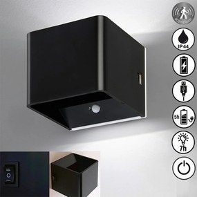 Fekete LED fali lámpa Magnetics – Fischer &amp; Honsel