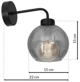 Fali lámpa SOFIA 1xE27/60W/230V fekete