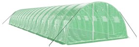 zöld acélvázas melegház 64 m² 16 x 4 x 2 m