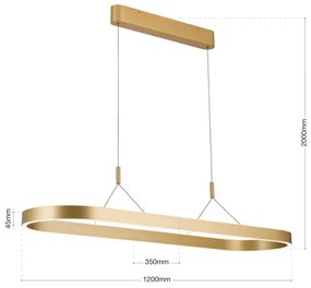 Orion - LED csillár kábelen CARRARA LED/80W/230V 2700/3000/4000K arany