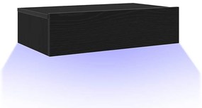 fekete tölgyfa TV-szekrény LED lámpákkal 60 x 35 x 15,5 cm