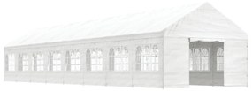 fehér polietilén pavilon tetővel 17,84 x 4,08 x 3,22 m